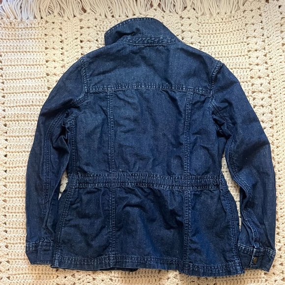 Talbots Denim Field Jacket w Zip and Snap Front Closure Size Petite P EUC - Picture 5 of 6